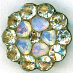 A medium size opalescent and strass jeweled button
