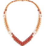 Van Cleef & Arpels Rose Gold, Carnelian, Mother-of-Pearl and Diamond 'Bouton D'or' Necklace