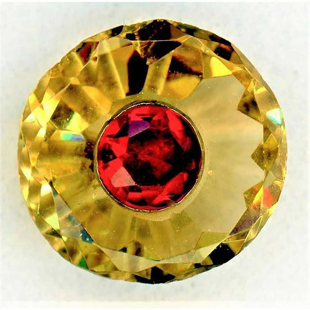 ONE DIVISION ONE FACETED AND CUT CITRINE BUTTON