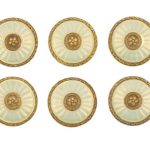 Six Antique Gold and Guilloche Enamel Buttons, Boucheron