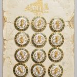 Gilt metal and enamel buttons, France, ca. 1900