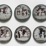 Six buttons with pastoral scenes Button ca. 1780 - ca. 1800 (made)