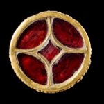 AN ANGLO-SAXON OR FRANKISH GOLD AND GARNET BUTTON